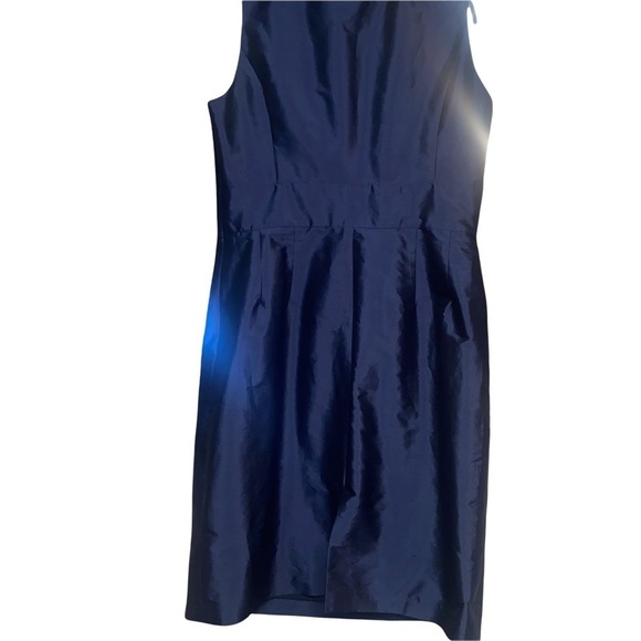 NWOT Alfred Sung Evening Blue Ruffle Mock Neck Knee-Length Sheath Dress - Picture 2 of 8